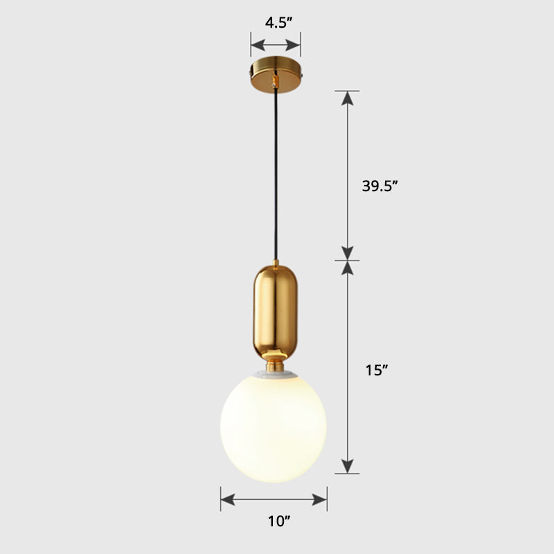 Milky Glass Ball Suspension Lamp Simplicity 1-Bulb Pendant Lighting Fixture for Living Room Clearhalo 'Ceiling Lights' 'Glass shade' 'Glass' 'Modern Pendants' 'Modern' 'Pendant Lights' 'Pendants' Lighting' 2460606