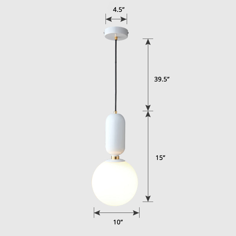 Milky Glass Ball Suspension Lamp Simplicity 1-Bulb Pendant Lighting Fixture for Living Room Clearhalo 'Ceiling Lights' 'Glass shade' 'Glass' 'Modern Pendants' 'Modern' 'Pendant Lights' 'Pendants' Lighting' 2460607