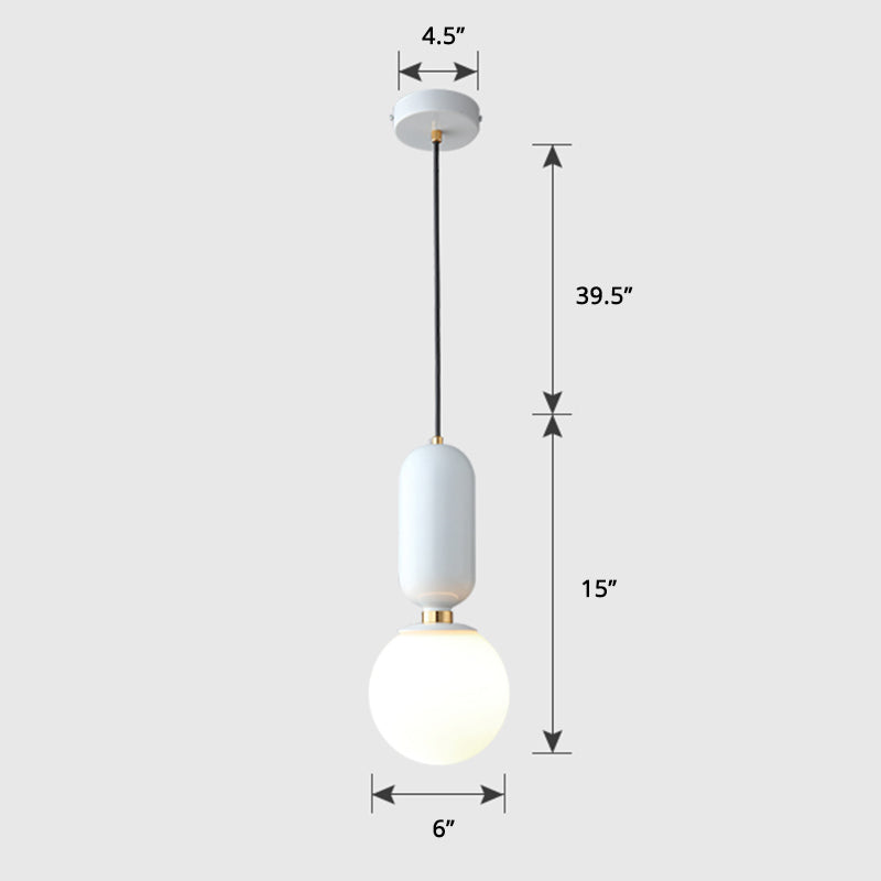 Milky Glass Ball Suspension Lamp Simplicity 1-Bulb Pendant Lighting Fixture for Living Room Clearhalo 'Ceiling Lights' 'Glass shade' 'Glass' 'Modern Pendants' 'Modern' 'Pendant Lights' 'Pendants' Lighting' 2460611
