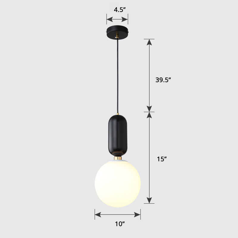 Milky Glass Ball Suspension Lamp Simplicity 1-Bulb Pendant Lighting Fixture for Living Room Clearhalo 'Ceiling Lights' 'Glass shade' 'Glass' 'Modern Pendants' 'Modern' 'Pendant Lights' 'Pendants' Lighting' 2460612