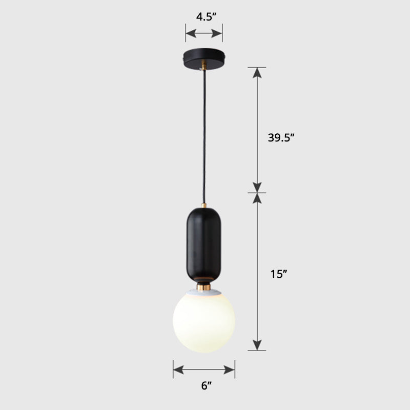 Milky Glass Ball Suspension Lamp Simplicity 1-Bulb Pendant Lighting Fixture for Living Room Clearhalo 'Ceiling Lights' 'Glass shade' 'Glass' 'Modern Pendants' 'Modern' 'Pendant Lights' 'Pendants' Lighting' 2460613