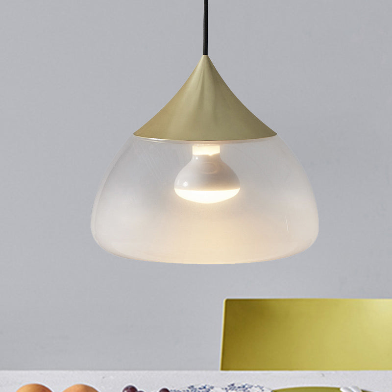 Stout Pendant Lighting Modern Glass 1 Light Chrome/Gold/Rose Gold Hanging Pendant Light Gold Clearhalo 'Ceiling Lights' 'Glass shade' 'Glass' 'Modern Pendants' 'Modern' 'Pendant Lights' 'Pendants' Lighting' 246067