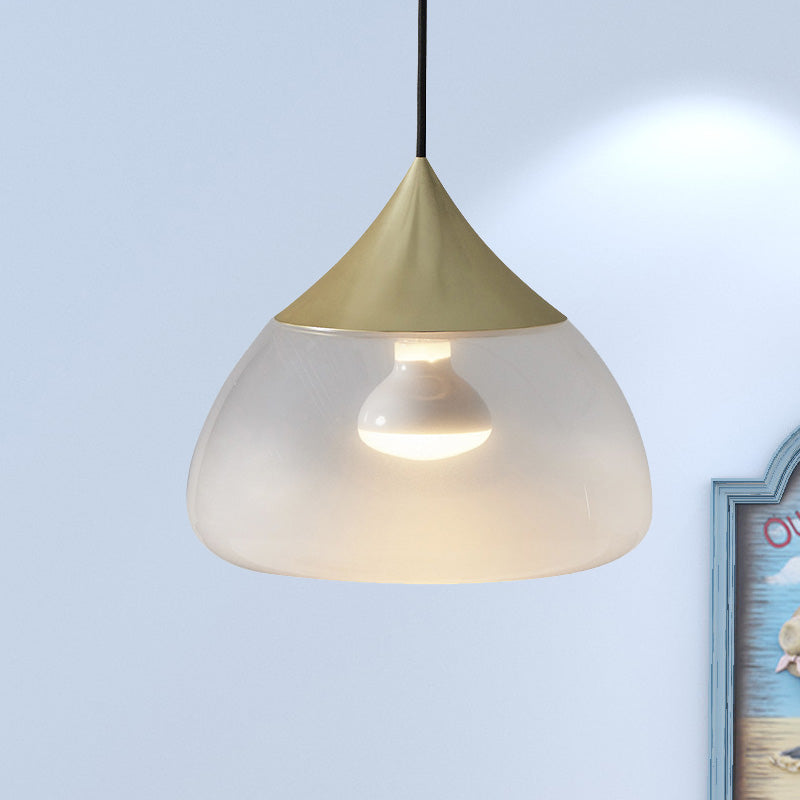 Stout Pendant Lighting Modern Glass 1 Light Chrome/Gold/Rose Gold Hanging Pendant Light Clearhalo 'Ceiling Lights' 'Glass shade' 'Glass' 'Modern Pendants' 'Modern' 'Pendant Lights' 'Pendants' Lighting' 246068