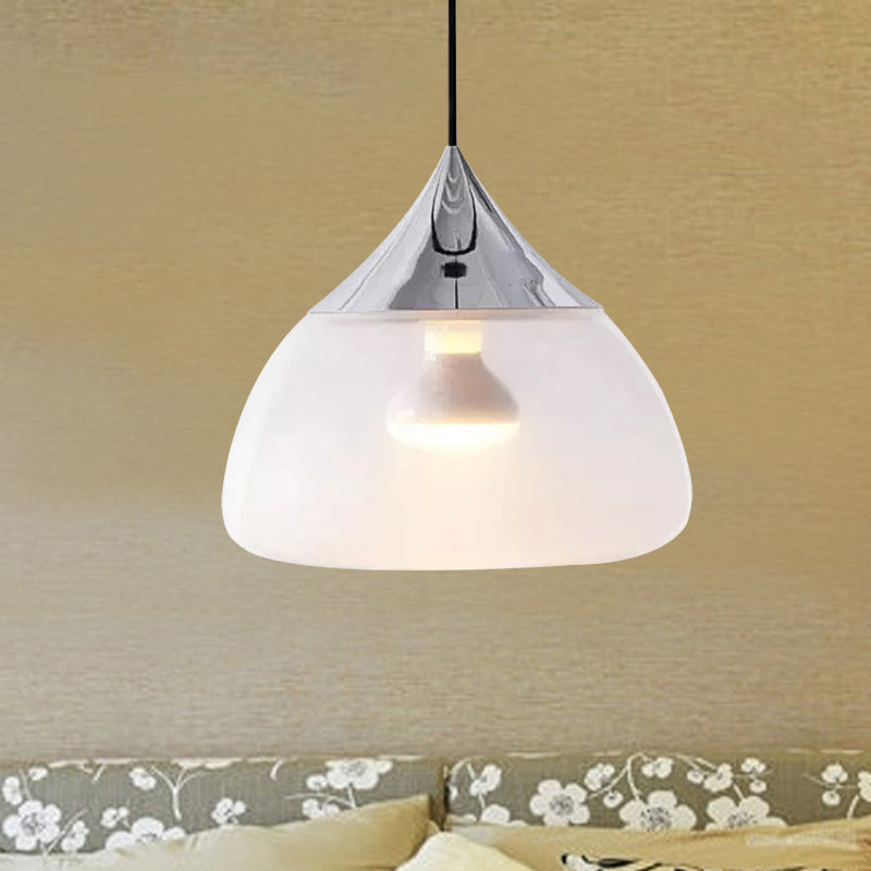 Stout Pendant Lighting Modern Glass 1 Light Chrome/Gold/Rose Gold Hanging Pendant Light Chrome Clearhalo 'Ceiling Lights' 'Glass shade' 'Glass' 'Modern Pendants' 'Modern' 'Pendant Lights' 'Pendants' Lighting' 246069