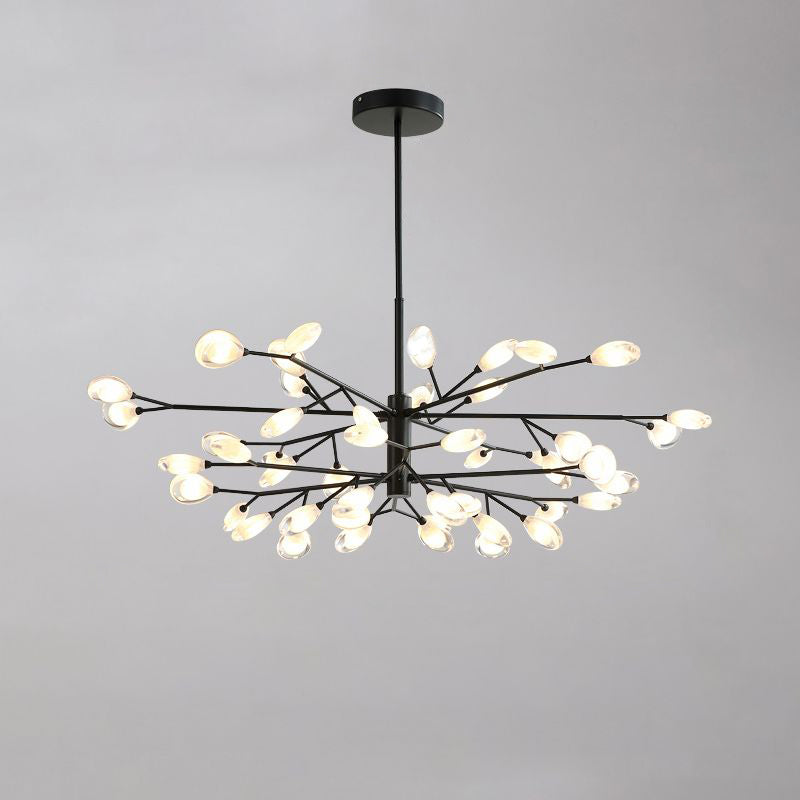 Tree Branches Living Room Ceiling Lamp Acrylic Minimalist LED Chandelier Pendant Light 48 Black Clearhalo 'Ceiling Lights' 'Chandeliers' 'Modern Chandeliers' 'Modern' Lighting' 2460698