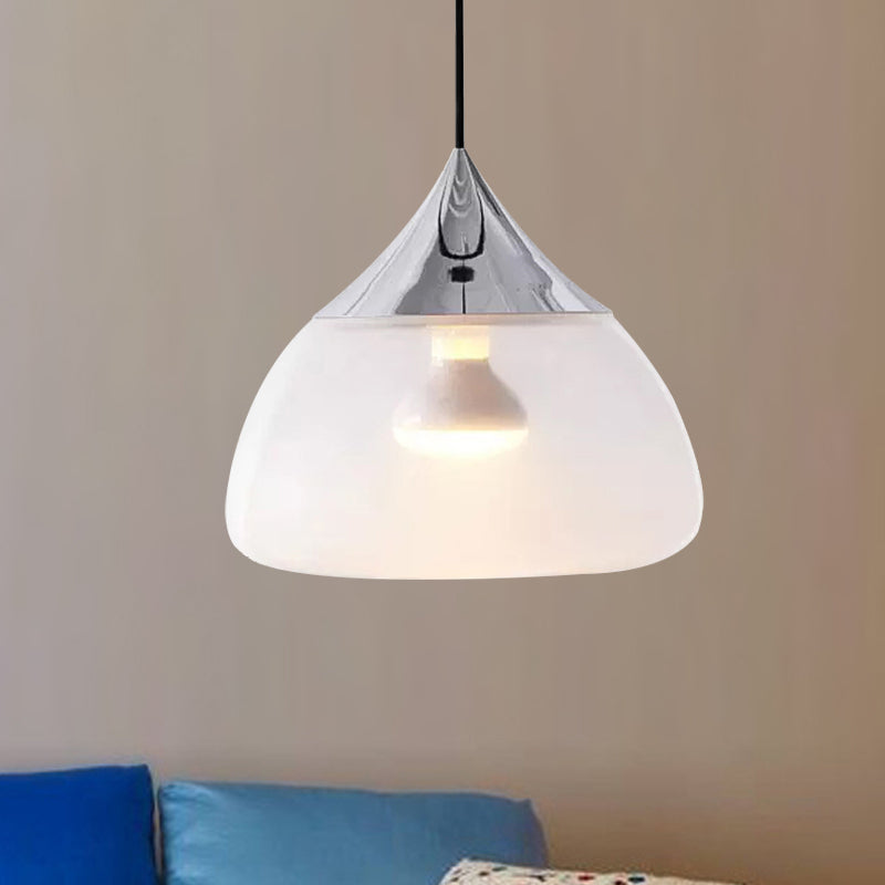 Stout Pendant Lighting Modern Glass 1 Light Chrome/Gold/Rose Gold Hanging Pendant Light Clearhalo 'Ceiling Lights' 'Glass shade' 'Glass' 'Modern Pendants' 'Modern' 'Pendant Lights' 'Pendants' Lighting' 246070