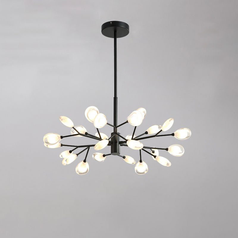 Tree Branches Living Room Ceiling Lamp Acrylic Minimalist LED Chandelier Pendant Light 24 Black Clearhalo 'Ceiling Lights' 'Chandeliers' 'Modern Chandeliers' 'Modern' Lighting' 2460701