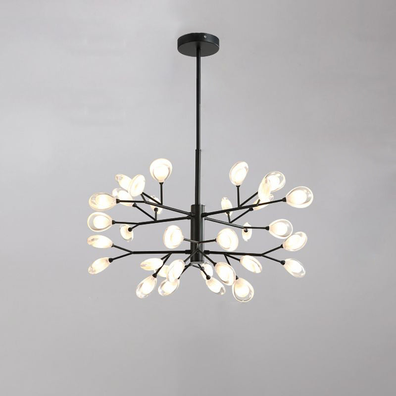 Tree Branches Living Room Ceiling Lamp Acrylic Minimalist LED Chandelier Pendant Light 32 Black Clearhalo 'Ceiling Lights' 'Chandeliers' 'Modern Chandeliers' 'Modern' Lighting' 2460705