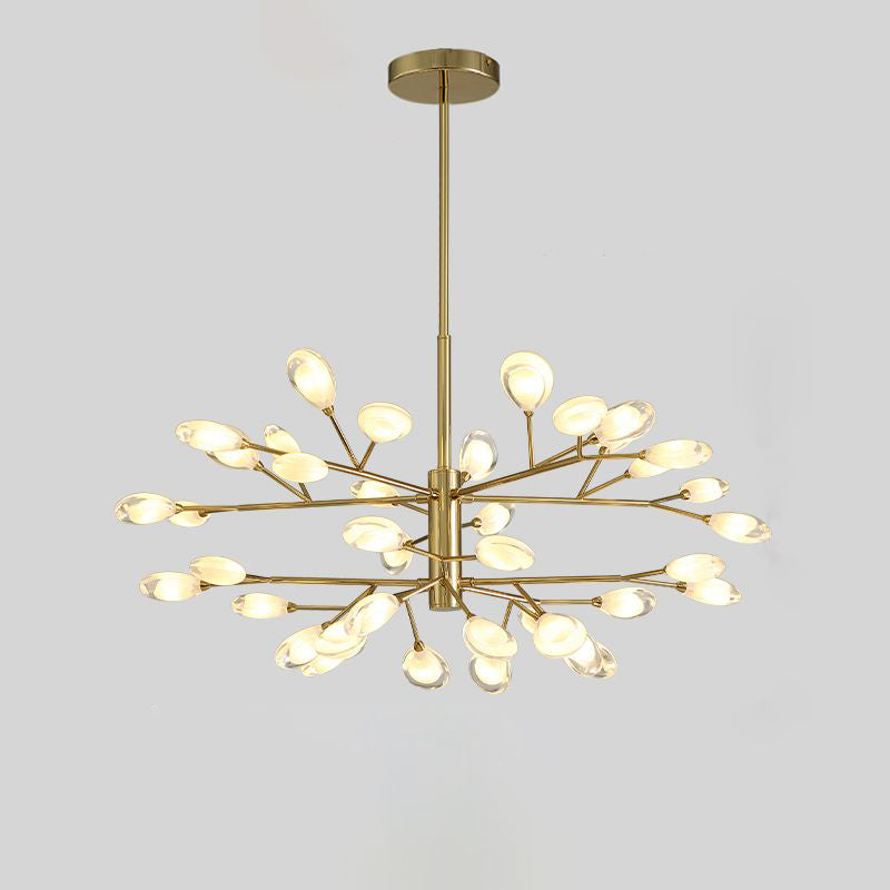 Tree Branches Living Room Ceiling Lamp Acrylic Minimalist LED Chandelier Pendant Light 40 Brass Clearhalo 'Ceiling Lights' 'Chandeliers' 'Modern Chandeliers' 'Modern' Lighting' 2460710