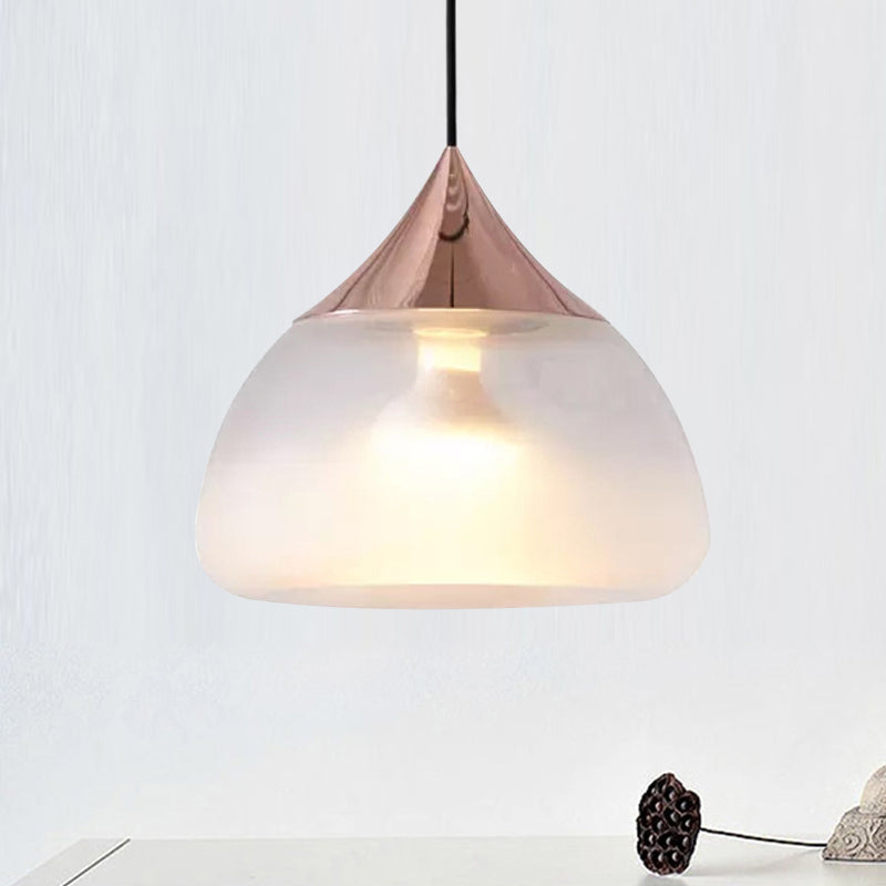 Stout Pendant Lighting Modern Glass 1 Light Chrome/Gold/Rose Gold Hanging Pendant Light Clearhalo 'Ceiling Lights' 'Glass shade' 'Glass' 'Modern Pendants' 'Modern' 'Pendant Lights' 'Pendants' Lighting' 246072