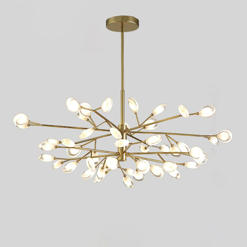 Tree Branches Living Room Ceiling Lamp Acrylic Minimalist LED Chandelier Pendant Light 48 Brass Clearhalo 'Ceiling Lights' 'Chandeliers' 'Modern Chandeliers' 'Modern' Lighting' 2460720