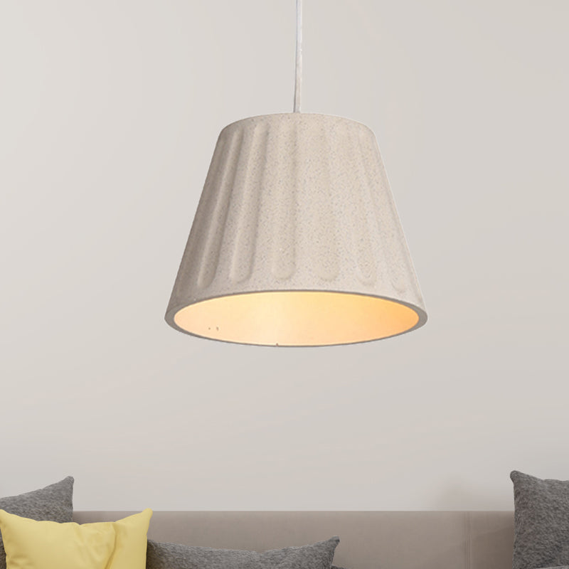 Cone Shaped Shade Suspension Light Modern Cement 1 Light White Hanging Ceiling Light for Living Room Clearhalo 'Ceiling Lights' 'Modern Pendants' 'Modern' 'Pendant Lights' 'Pendants' Lighting' 246078