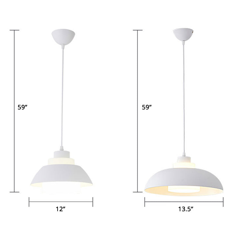 Aluminum Bowl Ceiling Hang Light Macaron Single-Bulb Pendant Lamp with Acrylic Shade Insert Clearhalo 'Ceiling Lights' 'Modern Pendants' 'Modern' 'Pendant Lights' 'Pendants' Lighting' 2460857