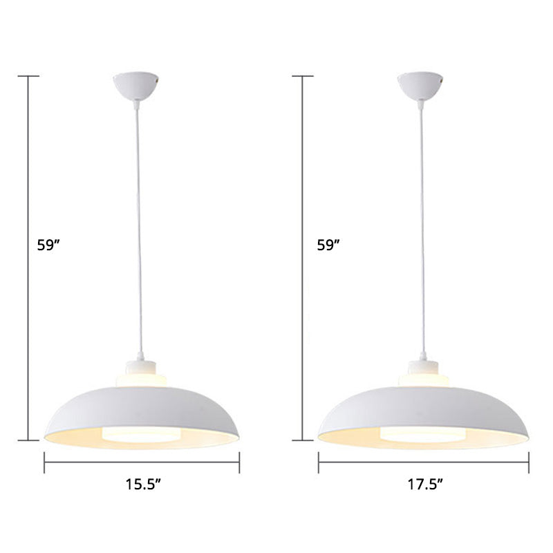 Aluminum Bowl Ceiling Hang Light Macaron Single-Bulb Pendant Lamp with Acrylic Shade Insert Clearhalo 'Ceiling Lights' 'Modern Pendants' 'Modern' 'Pendant Lights' 'Pendants' Lighting' 2460859