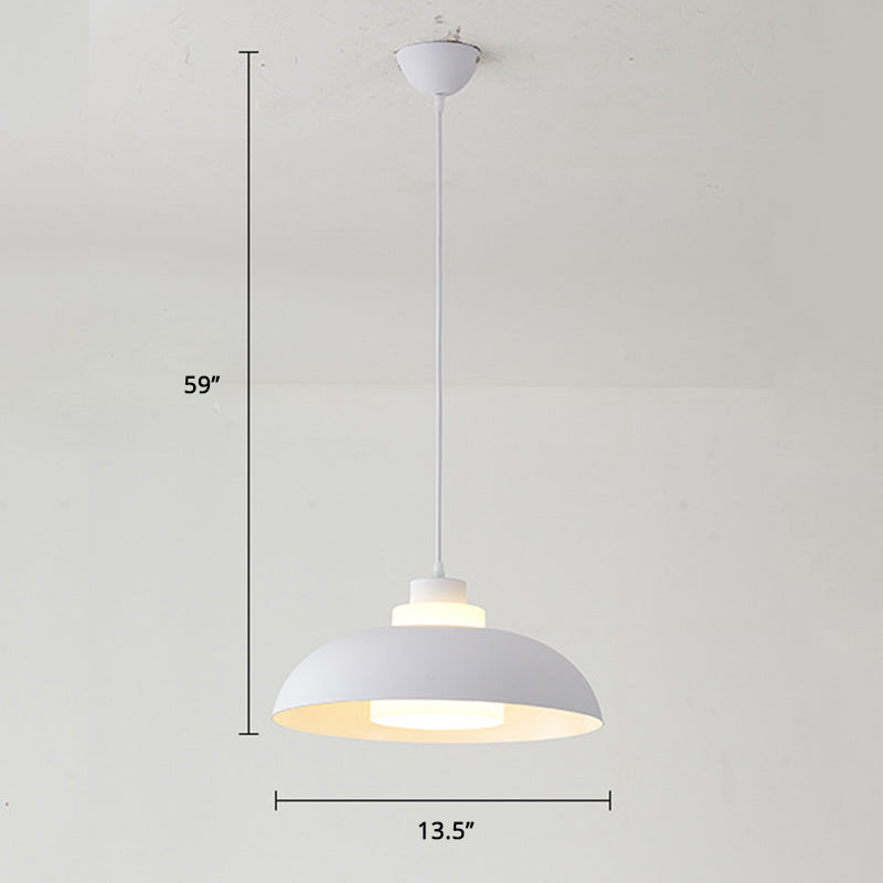 Aluminum Bowl Ceiling Hang Light Macaron Single-Bulb Pendant Lamp with Acrylic Shade Insert Clearhalo 'Ceiling Lights' 'Modern Pendants' 'Modern' 'Pendant Lights' 'Pendants' Lighting' 2460891