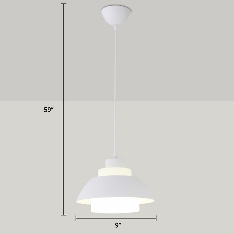Aluminum Bowl Ceiling Hang Light Macaron Single-Bulb Pendant Lamp with Acrylic Shade Insert Clearhalo 'Ceiling Lights' 'Modern Pendants' 'Modern' 'Pendant Lights' 'Pendants' Lighting' 2460892