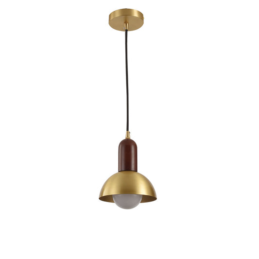 Bowl Shaped Bedside Pendulum Light Metallic 1 Bulb Minimalist Suspension Light in Gold Clearhalo 'Ceiling Lights' 'Modern Pendants' 'Modern' 'Pendant Lights' 'Pendants' Lighting' 2460900