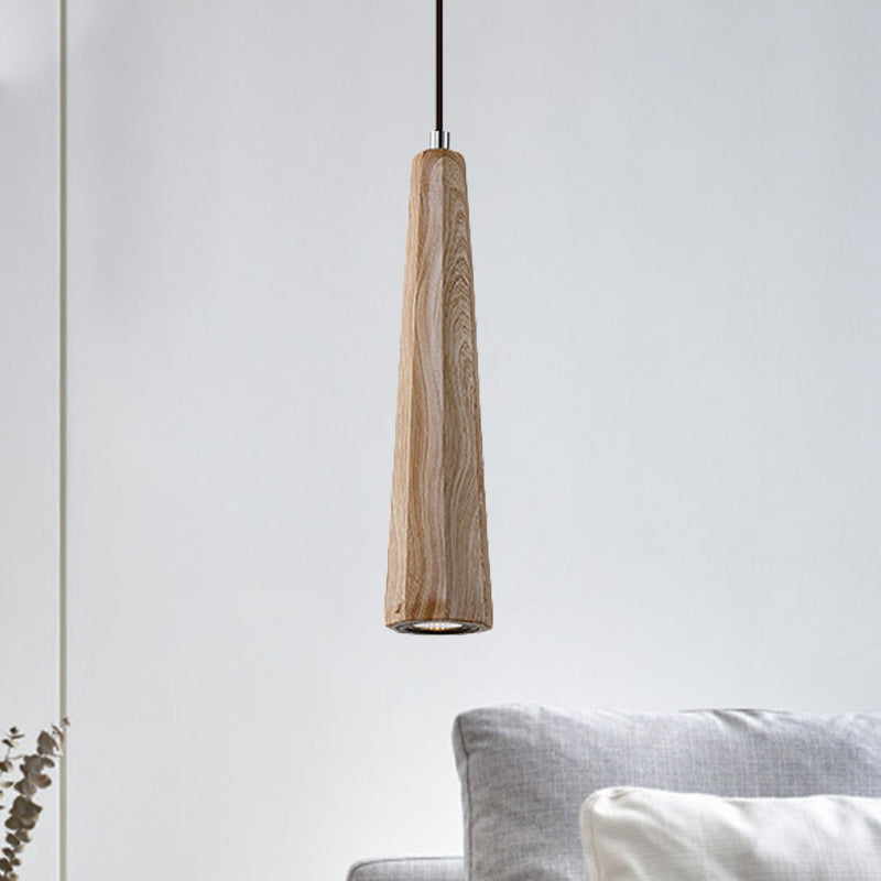 Nordic 1 Light Pendant Lighting with Concrete Shade Black/Grey/Brown Tapered Hanging Ceiling Light Light Wood Clearhalo 'Ceiling Lights' 'Modern Pendants' 'Modern' 'Pendant Lights' 'Pendants' Lighting' 246091