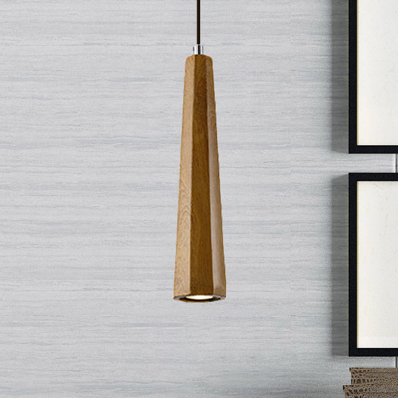 Nordic 1 Light Pendant Lighting with Concrete Shade Black/Grey/Brown Tapered Hanging Ceiling Light Dark Wood Clearhalo 'Ceiling Lights' 'Modern Pendants' 'Modern' 'Pendant Lights' 'Pendants' Lighting' 246093