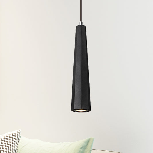 Nordic 1 Light Pendant Lighting with Concrete Shade Black/Grey/Brown Tapered Hanging Ceiling Light Clearhalo 'Ceiling Lights' 'Modern Pendants' 'Modern' 'Pendant Lights' 'Pendants' Lighting' 246096