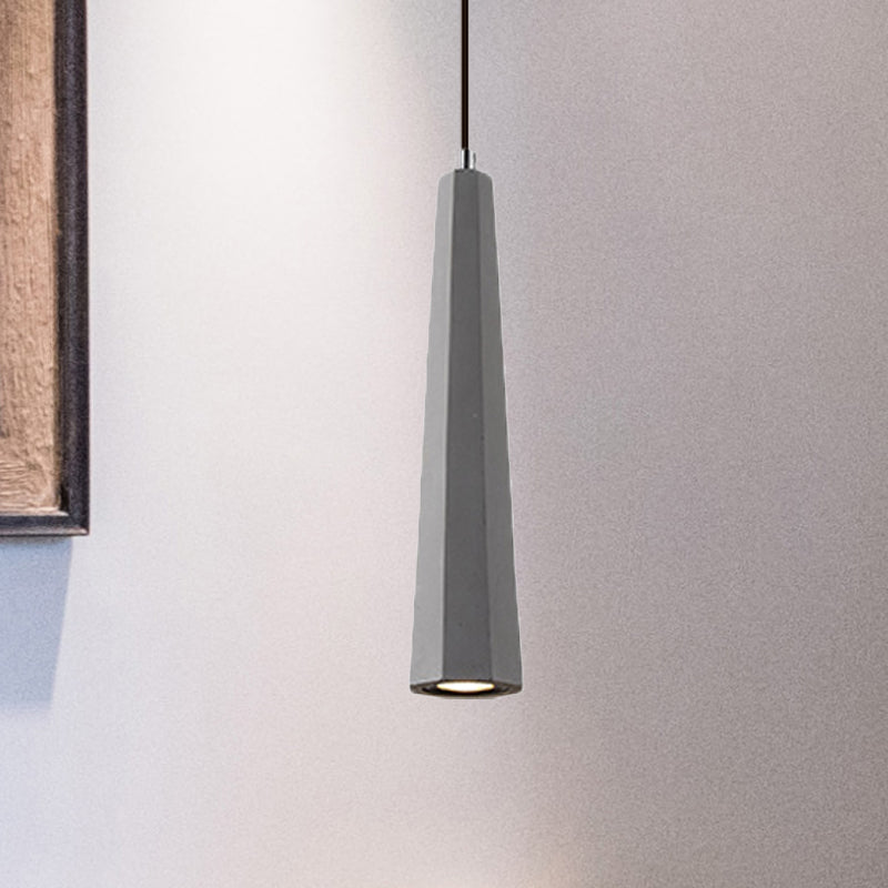 Nordic 1 Light Pendant Lighting with Concrete Shade Black/Grey/Brown Tapered Hanging Ceiling Light Grey Clearhalo 'Ceiling Lights' 'Modern Pendants' 'Modern' 'Pendant Lights' 'Pendants' Lighting' 246097