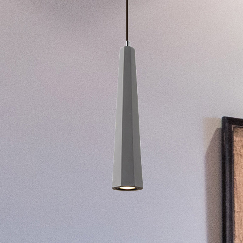 Nordic 1 Light Pendant Lighting with Concrete Shade Black/Grey/Brown Tapered Hanging Ceiling Light Clearhalo 'Ceiling Lights' 'Modern Pendants' 'Modern' 'Pendant Lights' 'Pendants' Lighting' 246098