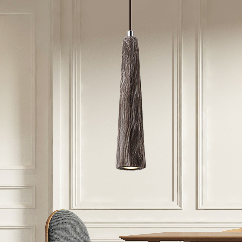 Nordic 1 Light Pendant Lighting with Concrete Shade Black/Grey/Brown Tapered Hanging Ceiling Light Brown Clearhalo 'Ceiling Lights' 'Modern Pendants' 'Modern' 'Pendant Lights' 'Pendants' Lighting' 246101