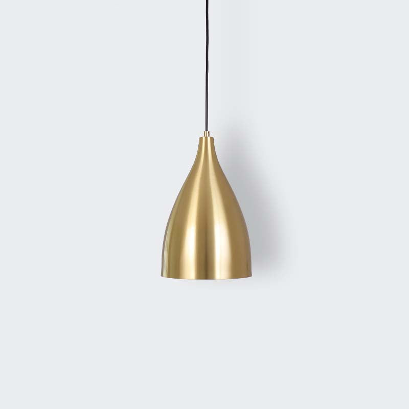 Metal Bullet Shaped Hanging Lamp Post-Modern Single Gold Plated Suspension Pendant for Restaurant Gold Clearhalo 'Ceiling Lights' 'Modern Pendants' 'Modern' 'Pendant Lights' 'Pendants' Lighting' 2461077