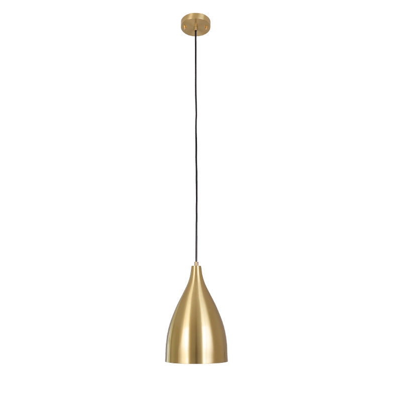 Metal Bullet Shaped Hanging Lamp Post-Modern Single Gold Plated Suspension Pendant for Restaurant Clearhalo 'Ceiling Lights' 'Modern Pendants' 'Modern' 'Pendant Lights' 'Pendants' Lighting' 2461081