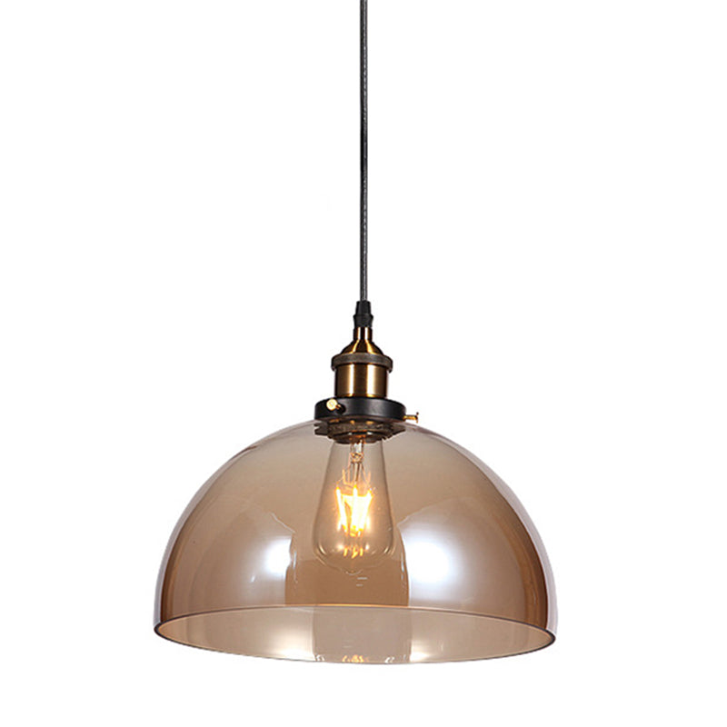 1-Head Glass Pendulum Light Nautical Geometric Shaped Dining Room Suspension Pendant Light Amber Semicircle Clearhalo 'Ceiling Lights' 'Close To Ceiling Lights' 'Glass shade' 'Glass' 'Industrial Pendants' 'Industrial' 'Middle Century Pendants' 'Pendant Lights' 'Pendants' 'Tiffany' Lighting' 2461087