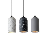 Elongated Dome Terrazzo Hanging Lamp Nordic Style Single Pendant Light Fixture for Bedroom Clearhalo 'Ceiling Lights' 'Modern Pendants' 'Modern' 'Pendant Lights' 'Pendants' Lighting' 2461100