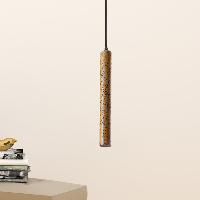 12"/21.5"H Tube Ceiling Pendant Light in Nordic Style Concrete1 Light Black/White/Yellow Hanging Ceiling Light Clearhalo 'Ceiling Lights' 'Industrial Pendants' 'Industrial' 'Middle Century Pendants' 'Pendant Lights' 'Pendants' 'Tiffany' Lighting' 246116