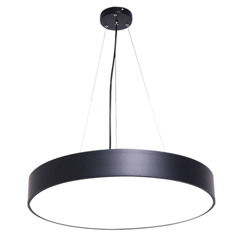 Round LED Pendulum Light Simple Style Metallic Pendant Lighting Fixture for Office Black Clearhalo 'Ceiling Lights' 'Modern Pendants' 'Modern' 'Pendant Lights' 'Pendants' Lighting' 2461310