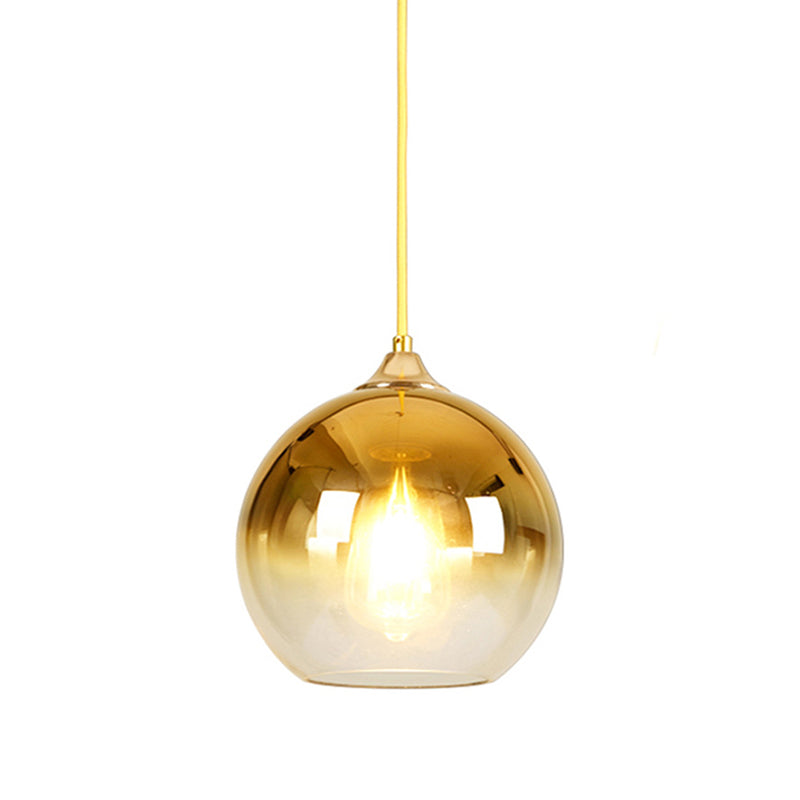 Spherical Dining Room Hanging Light Ombre Glass Single-Bulb Nordic Pendant Light Fixture Clearhalo 'Ceiling Lights' 'Close To Ceiling Lights' 'Glass shade' 'Glass' 'Modern Pendants' 'Modern' 'Pendant Lights' 'Pendants' Lighting' 2461315