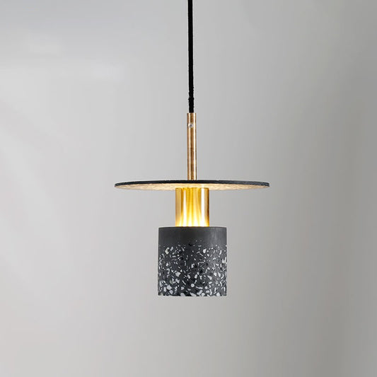 Terrazzo Shaded Drop Pendant Modern 1 Bulb Ceiling Suspension Lamp for Dining Room Dark Gray Clearhalo 'Ceiling Lights' 'Modern Pendants' 'Modern' 'Pendant Lights' 'Pendants' Lighting' 2461340