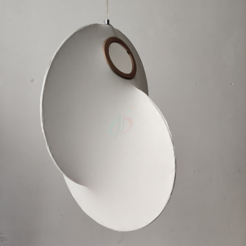 Faux Silk Irregular Shaped Ceiling Hang Light Designer 1-Light White Pendulum Light for Restaurant Clearhalo 'Ceiling Lights' 'Modern Pendants' 'Modern' 'Pendant Lights' 'Pendants' Lighting' 2461353
