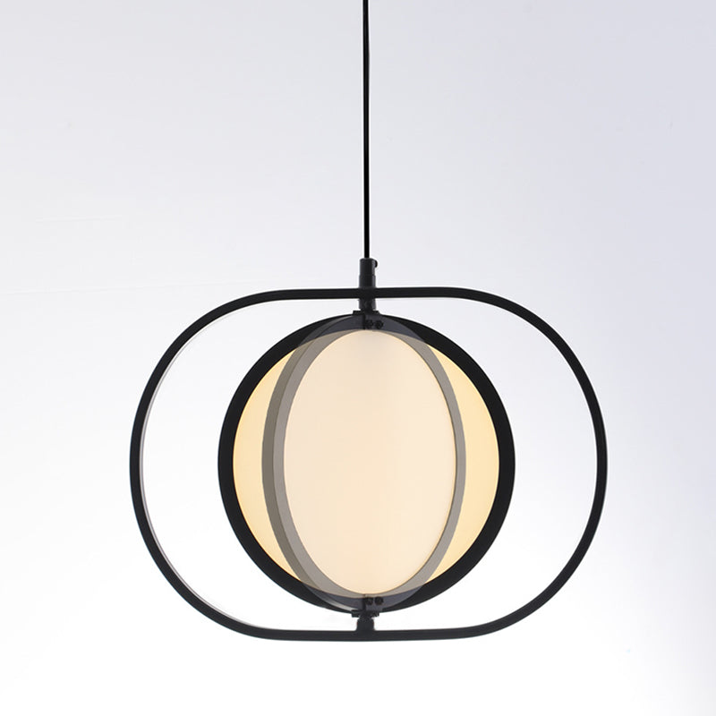 Oblong Bedside LED Pendant Lamp Acrylic Minimalistic Hanging Light Fixture in Black Clearhalo 'Ceiling Lights' 'Modern Pendants' 'Modern' 'Pendant Lights' 'Pendants' Lighting' 2461498