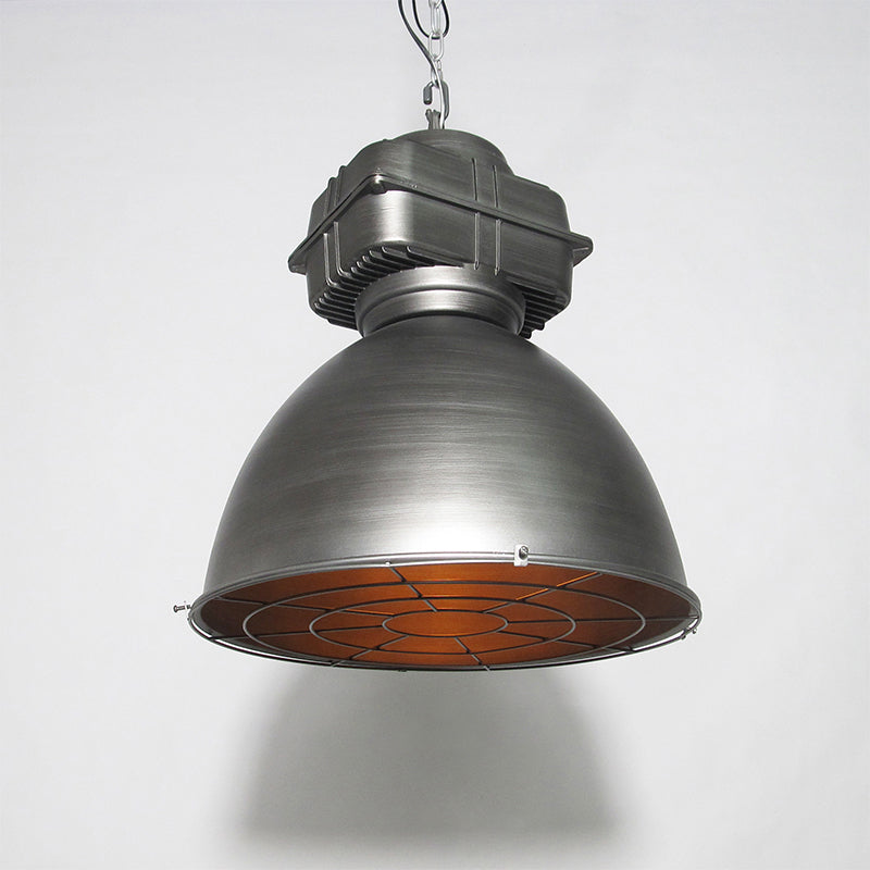 Industrial Style Dome Pendant Lighting 1 Head Metal Mine Light with Round Wire Cage Silver Gray Clearhalo 'Art Deco Pendants' 'Cast Iron' 'Ceiling Lights' 'Ceramic' 'Crystal' 'Industrial Pendants' 'Industrial' 'Metal' 'Middle Century Pendants' 'Pendant Lights' 'Pendants' 'Tiffany' Lighting' 2461515