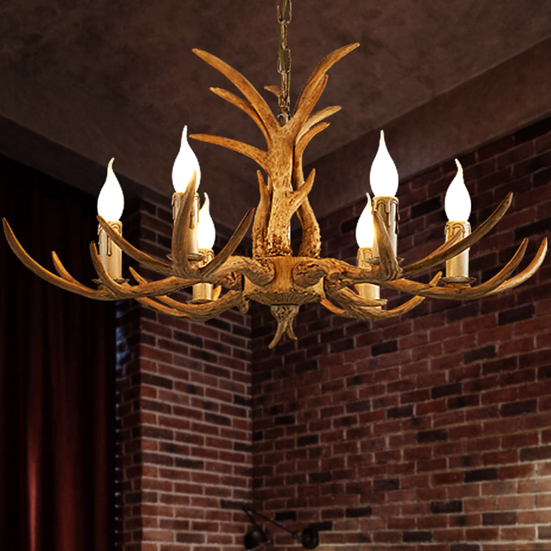 Bare Tree Branch Pendant Lamp Farmhouse Resin Chandelier Light Fixture for Restaurant Clearhalo 'Ceiling Lights' 'Chandeliers' Lighting' 2461561