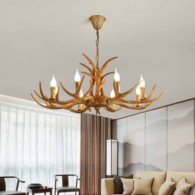 Bare Tree Branch Pendant Lamp Farmhouse Resin Chandelier Light Fixture for Restaurant Clearhalo 'Ceiling Lights' 'Chandeliers' Lighting' 2461566