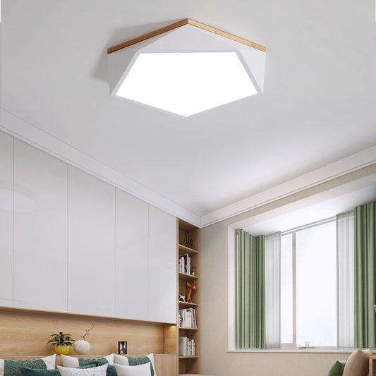 Pentagon Bedroom Ceiling Flush Mount Light Metal Minimalist Flush Mount Led Light White Clearhalo 'Ceiling Lights' 'Close To Ceiling Lights' 'Close to ceiling' 'Flush mount' Lighting' 2461596