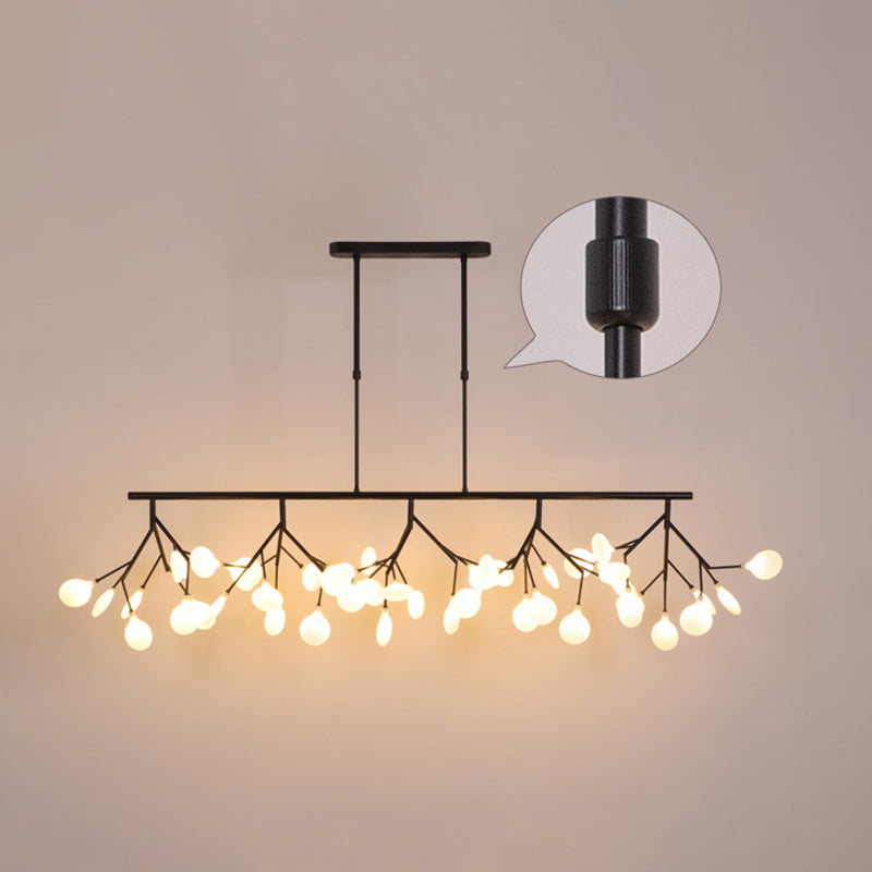 Acrylic Twig Ceiling Pendant Light Minimalistic Island Lighting Ideas for Dining Room 45 Black Clearhalo 'Ceiling Lights' 'Island Lights' Lighting' 2461720