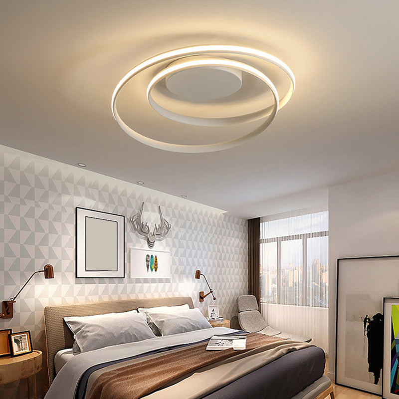 Aluminum Seamless Curve Flushmount Simple LED Flush Mount Ceiling Light for Bedroom White Clearhalo 'Ceiling Lights' 'Close To Ceiling Lights' 'Close to ceiling' 'Flush mount' Lighting' 2461789