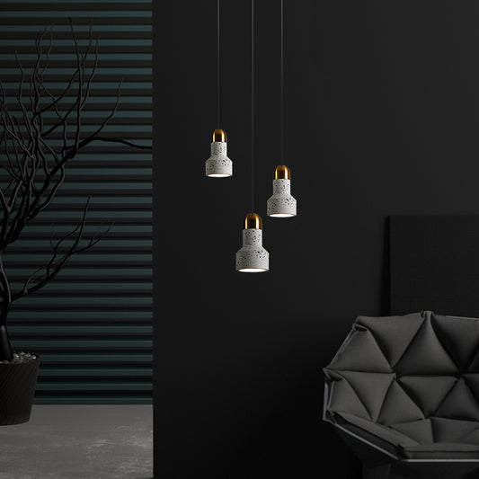 Flashlight Shaped Living Room Down Lighting Terrazzo 1 Bulb Nordic Ceiling Pendant Lamp Clearhalo 'Ceiling Lights' 'Modern Pendants' 'Modern' 'Pendant Lights' 'Pendants' Lighting' 2461829