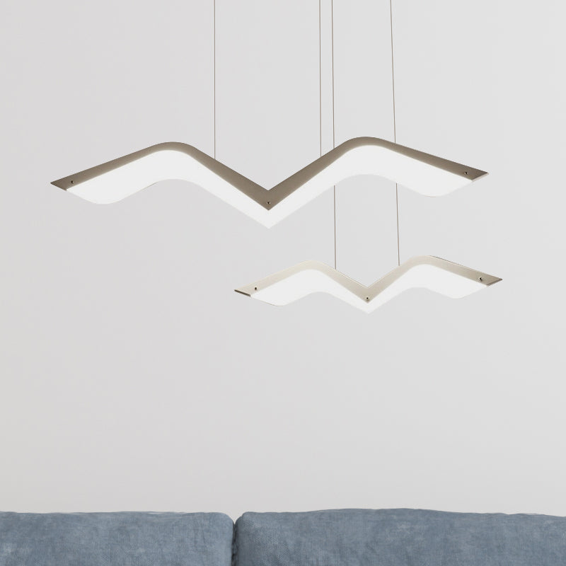 2/3/4/5 Seagull Multi Light Pendant Simple Acrylic Shade LED Hanging Lamp in White Clearhalo 'Ceiling Lights' 'Modern Pendants' 'Modern' 'Pendant Lights' 'Pendants' Lighting' 246183