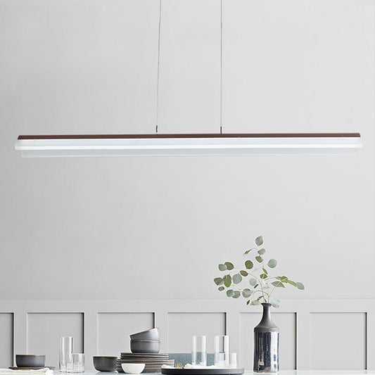 Coffee Linear Pendant Light Fixture Modern LED Acrylic Island Lighting for Dining Room Clearhalo 'Ceiling Lights' 'Modern Pendants' 'Modern' 'Pendant Lights' 'Pendants' Lighting' 2461837