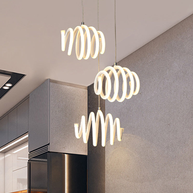 Minimalist Twisted Suspension Pendant Acrylic LED Dining Room Pendant Ceiling Light in Warm/White Light Clearhalo 'Ceiling Lights' 'Modern Pendants' 'Modern' 'Pendant Lights' 'Pendants' Lighting' 246191