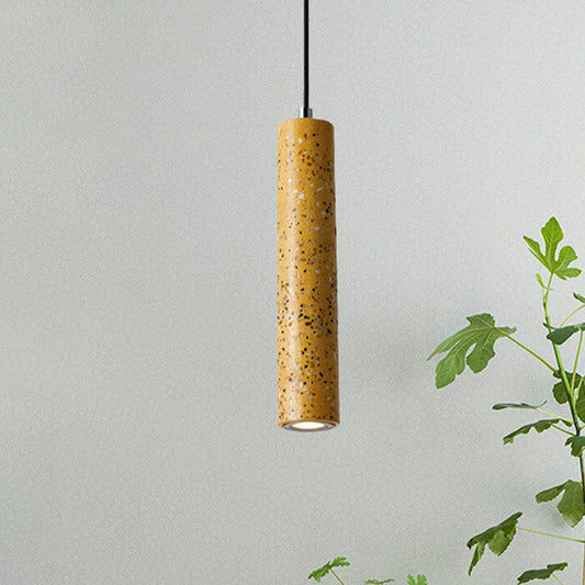 Concrete Tube Pendant Lighting Nordic 1 Light Black/White/Yellow Suspension Light Yellow Clearhalo 'Ceiling Lights' 'Modern Pendants' 'Modern' 'Pendant Lights' 'Pendants' Lighting' 246213