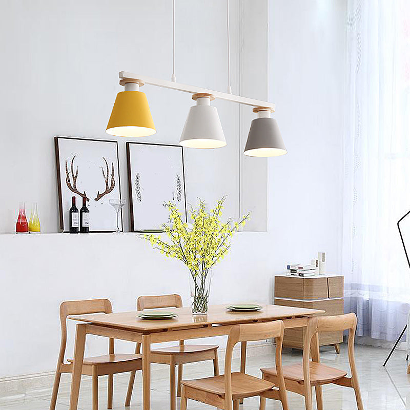 Trifle Cup Dining Room Suspension Lamp Metal 3-Light Macaron Island Pendant Light Clearhalo 'Ceiling Lights' 'Island Lights' Lighting' 2462148