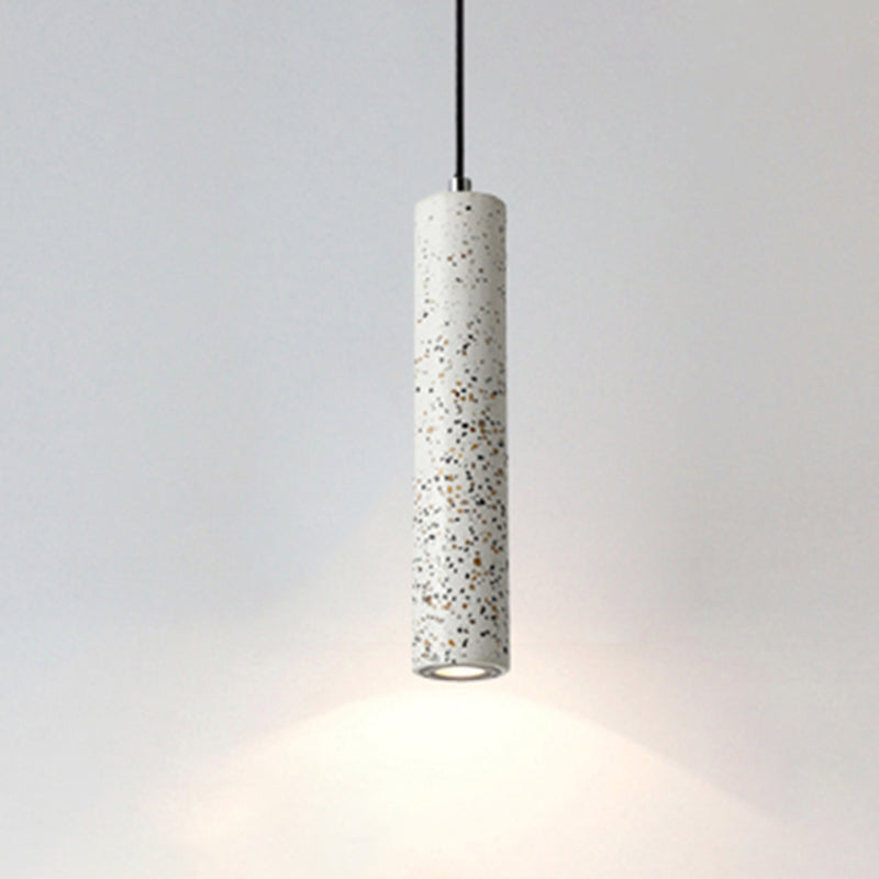 Concrete Tube Pendant Lighting Nordic 1 Light Black/White/Yellow Suspension Light White Clearhalo 'Ceiling Lights' 'Modern Pendants' 'Modern' 'Pendant Lights' 'Pendants' Lighting' 246215